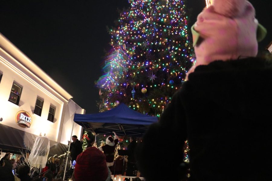 Bellflower residents gather as Santa Claus initiates the annual lighting of the Christmas tree on Dec. 2. 