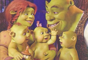 This is from the film Shrek 3 where Shrek and Fiona raise their triplets and was taken in 2007. 