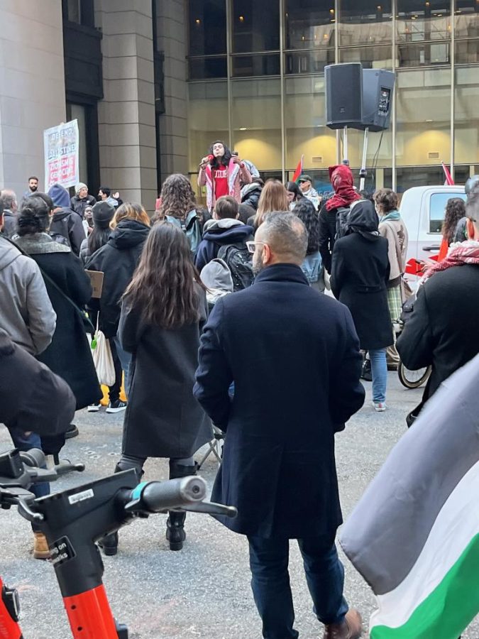 This was one of the photos taken during the Mar. 10 protest at 5 p.m. where speakers would have microphones and others gathered around to show support.
