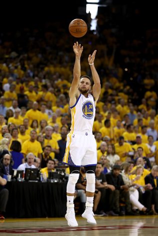 OAKLAND, CA - JUNE 04:  Stephen Curry #30 of the Golden State Warriors attempts a jump shot against the Cleveland Cavaliers during the second half of Game 2 of the 2017 NBA Finals at ORACLE Arena on June 4, 2017 in Oakland, California. 