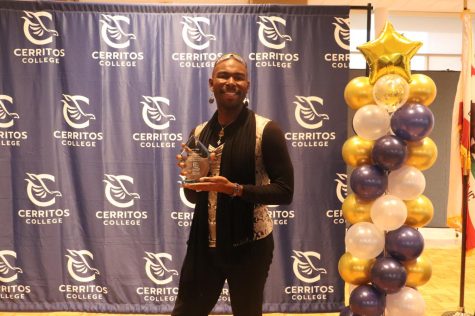 Antonio ‘Nio’ Lavermon holding his Bridge to Equity Award on April 13. 