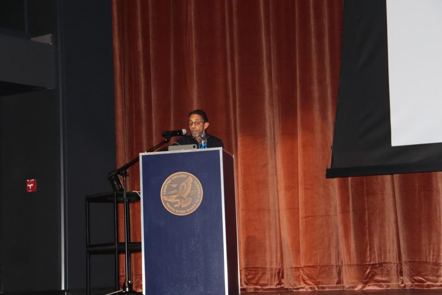 Robin D.G Kelly gave a speech about racism on April 4 at Cerritos Colleges Preforming Arts Center.