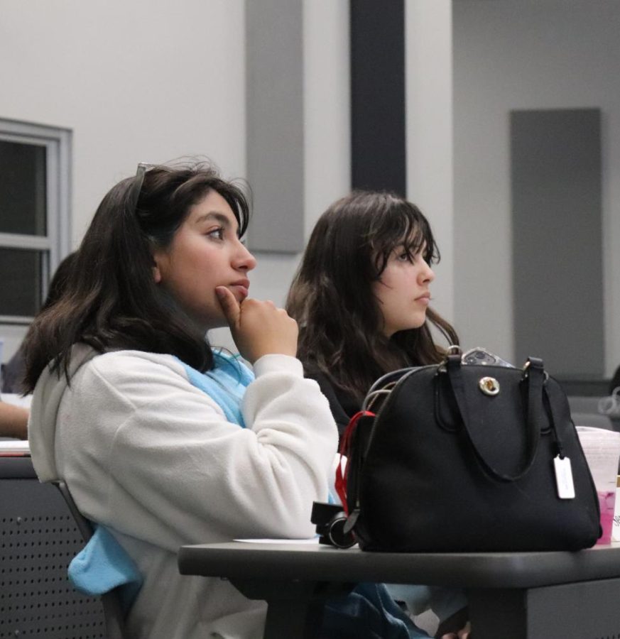 Senator and candidate for Presidential election Garcia looks intently at the stage during March 8's ASCC Senate meeting. 