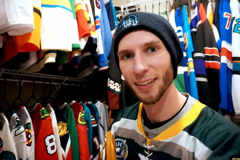 Nick Pinkerton is one of many to be collect hundreds of jerseys. 