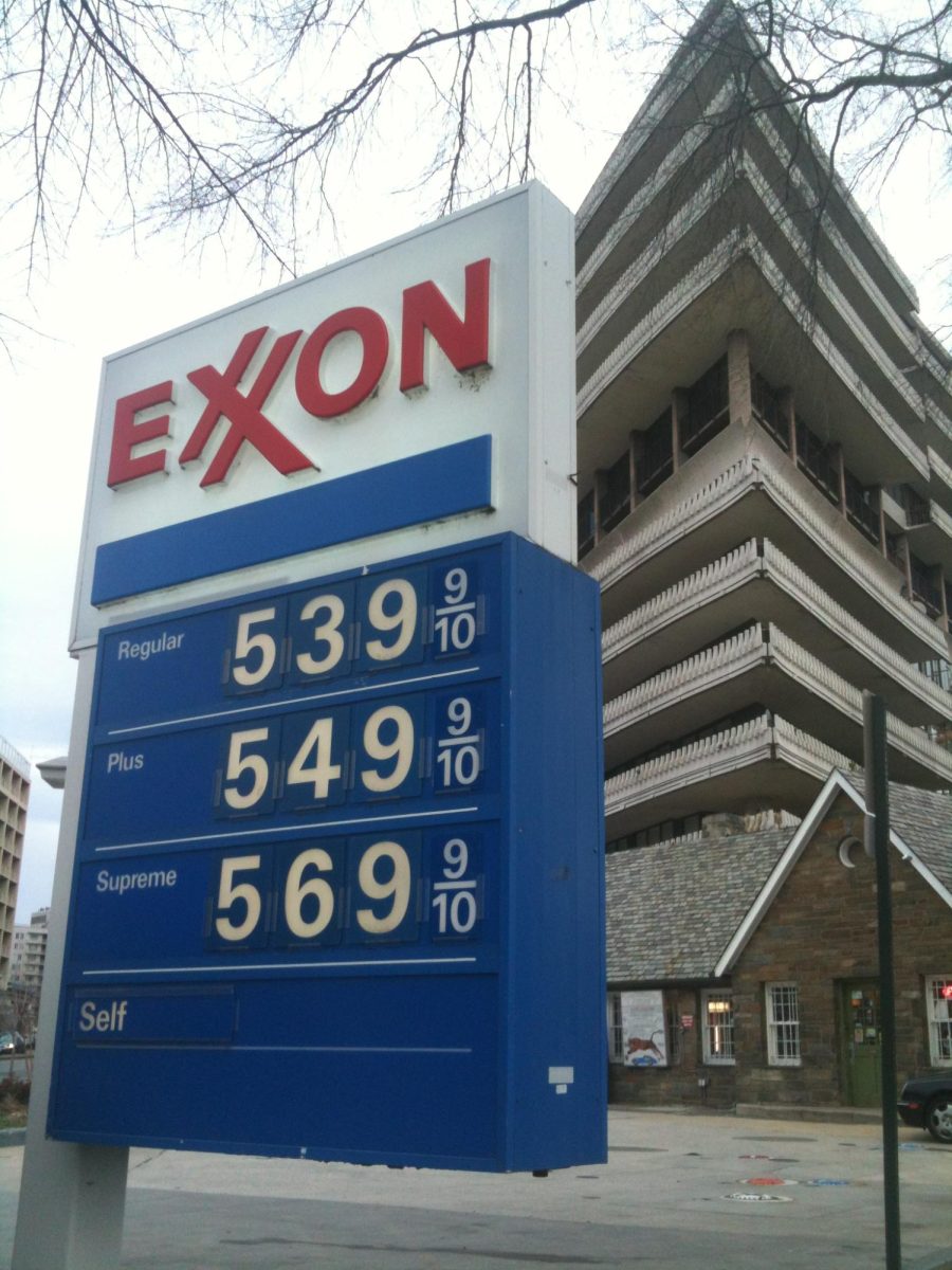 Almost $6 gas at an Exxon gasoline station in Washington D.C. 