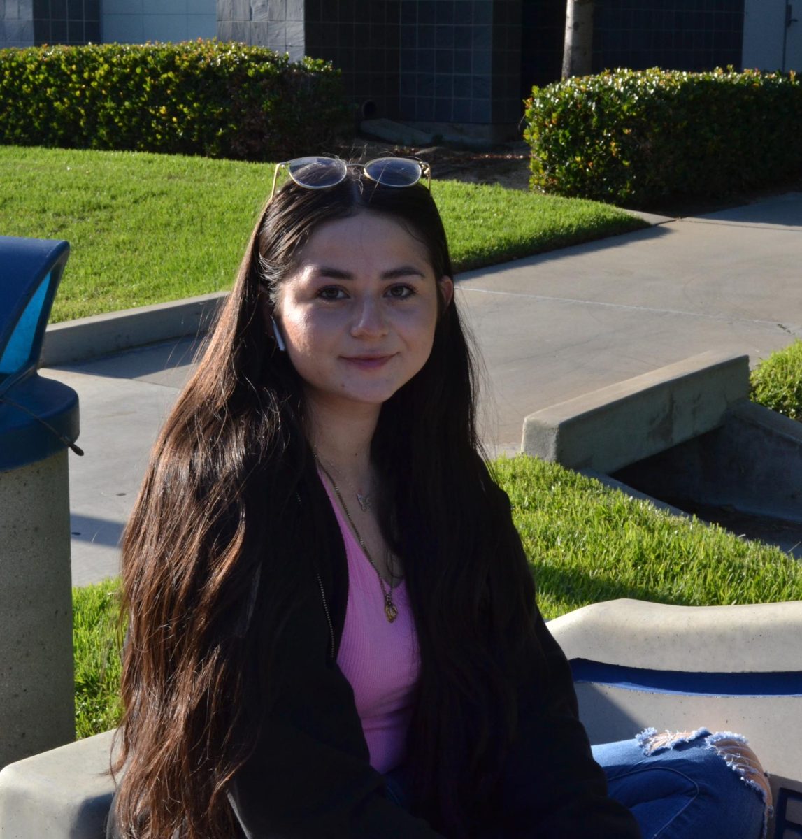Freshman, Cerritos College student Clarissa Garcia expressed that she grew up believing that the American flag represents freedom and that is how she views the American flag. Photo credit: Melissa Clemente