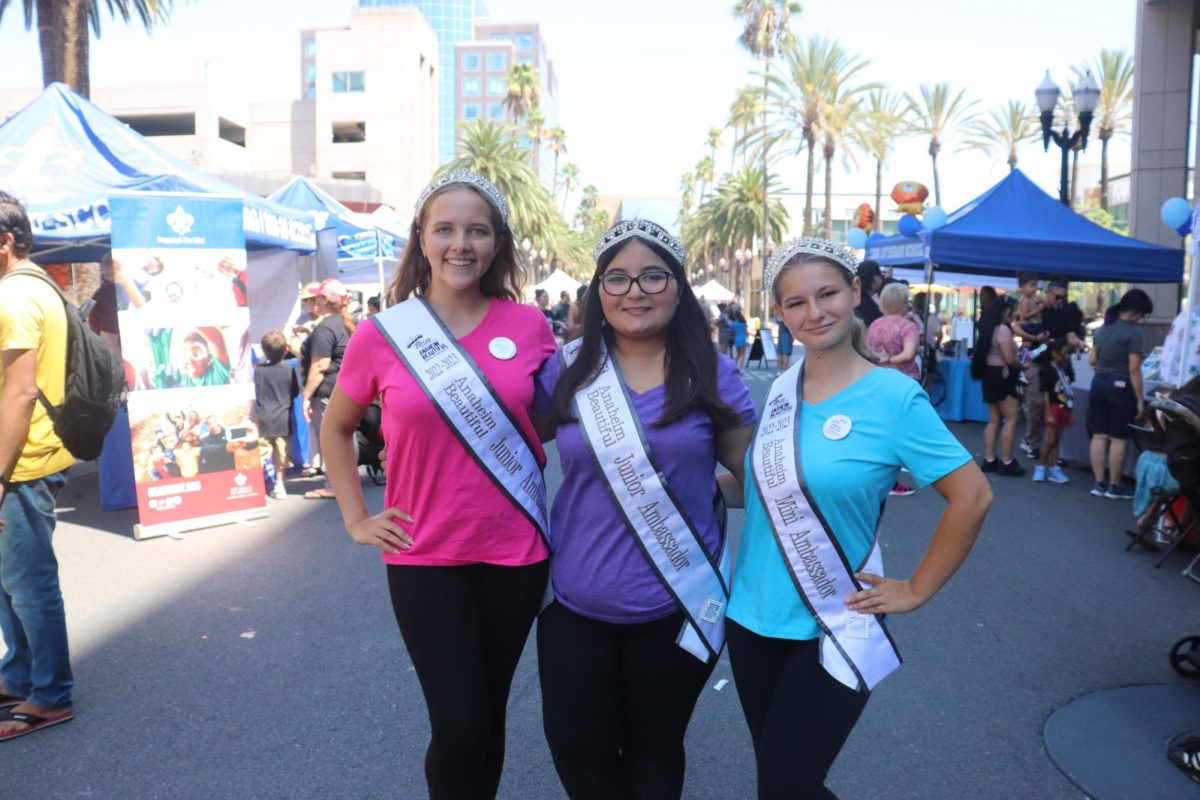 Sophia Hall, Vivian Alvarez and Mia Vega (left to right) stand proudly as they visit the event.