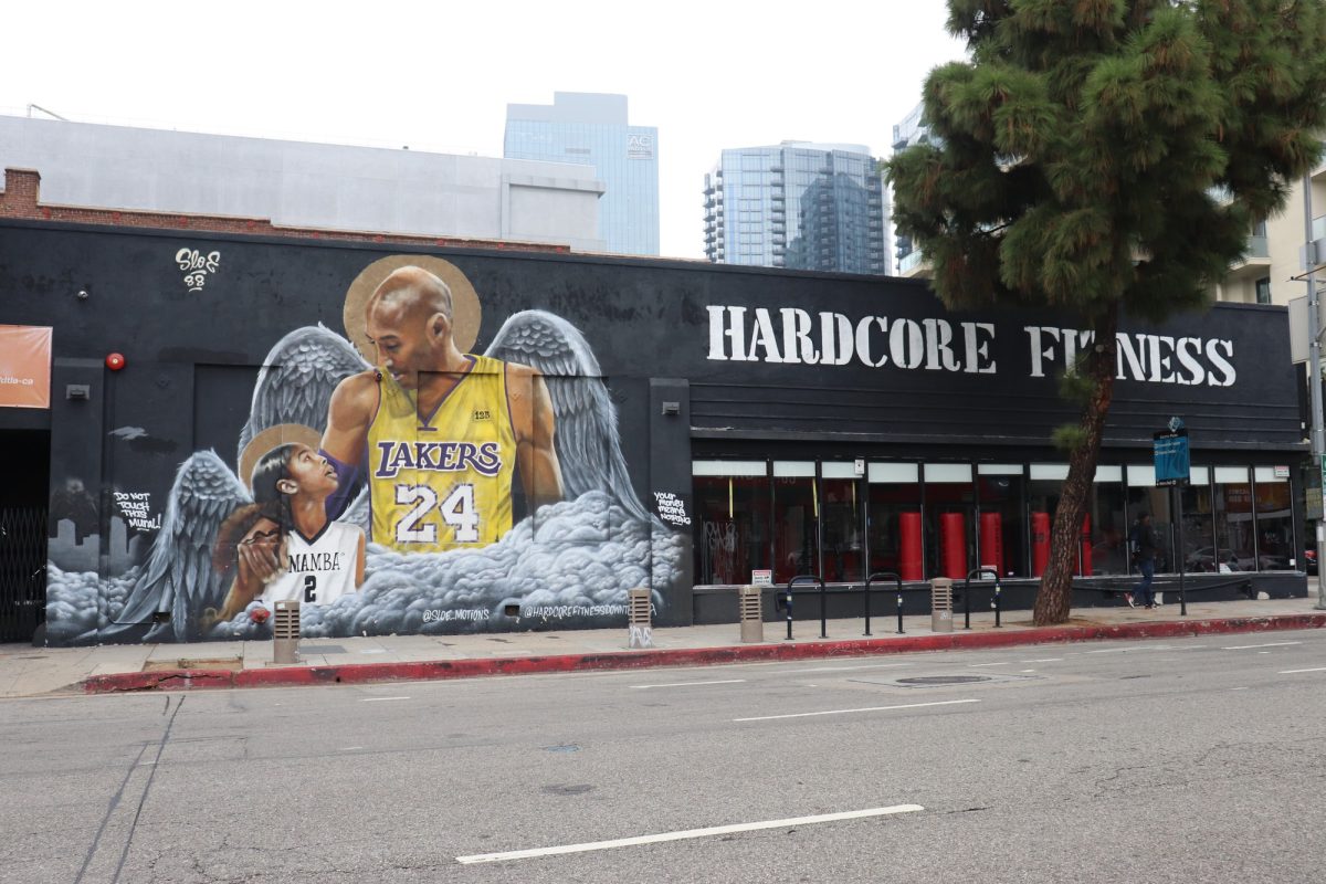 Popular Kobe and Gianna Bryant mural painted outside of Hardcore Fitness gym before its possibly removed 