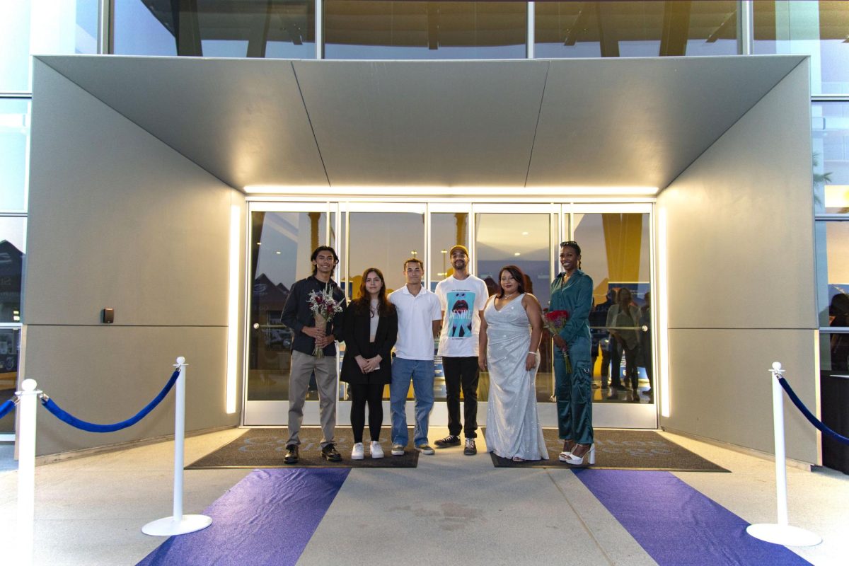 Six out of the 10 participants at Blue Carpet Cerritos College Amazon Series Premier.
