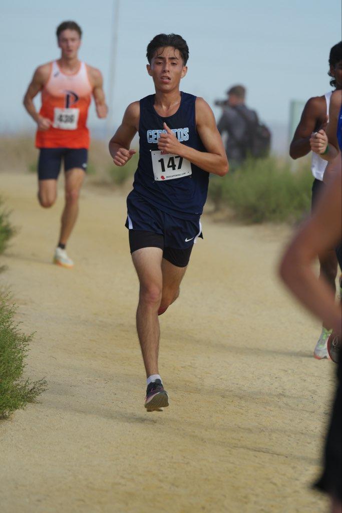 No. 147 Tyler Villanueva running at the Bronco Invitational on Sat., Oct. 14 in Santa Clara.