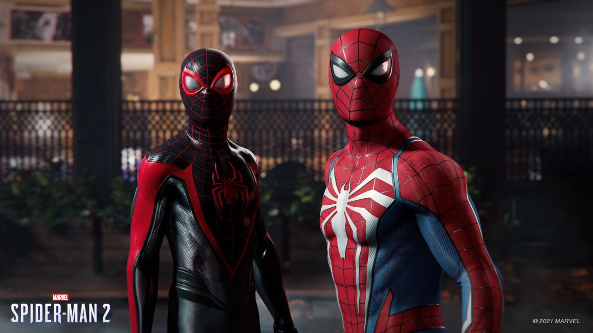 Peter Parker and Miles Morales picture from first teaser trailer released by Insomniac Games.