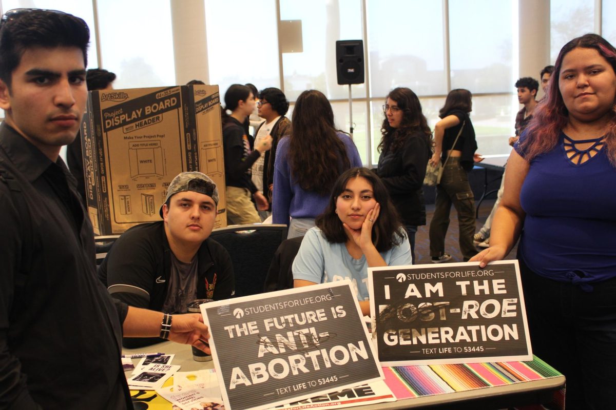 Students for Life club with their vandalized signs, Jan. 23 