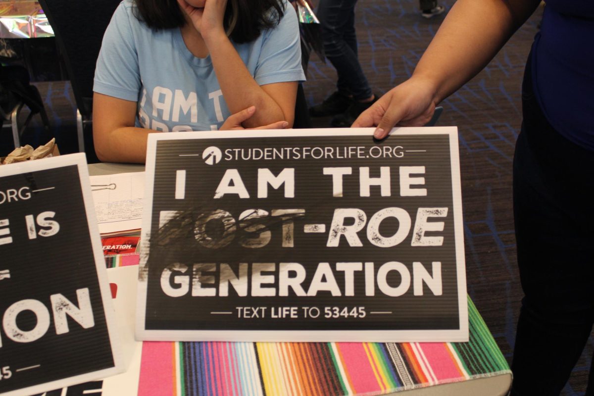 Vandalized Students for Life sign, Jan. 23