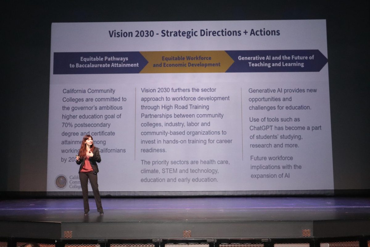 Dr. Sonya Christian, California Community Colleges Chancellor, gives presentation on plan Vision 2030 