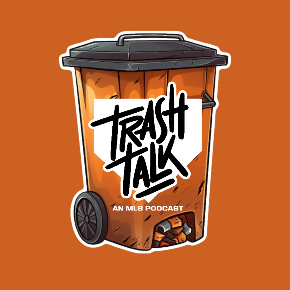 The Trash Talk a podcast about baseball official logo. 