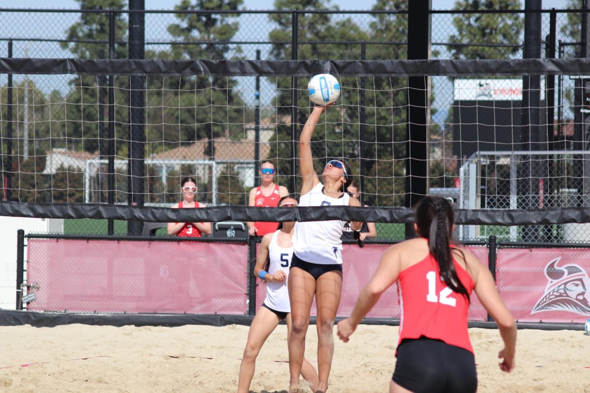 Jenni Solano spike attempt in matchup against Bakersfield