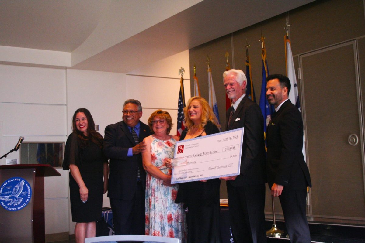 The Cerritos College Foundation grants $20,000 to the Ben Pendleton Student Veterans Memorial Scholarship. 