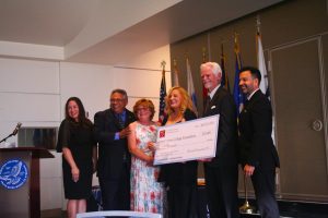 The Cerritos College Foundation grants $20,000 to the Ben Pendleton Student Veterans Memorial Scholarship. Photo credit: Edward Fernandez