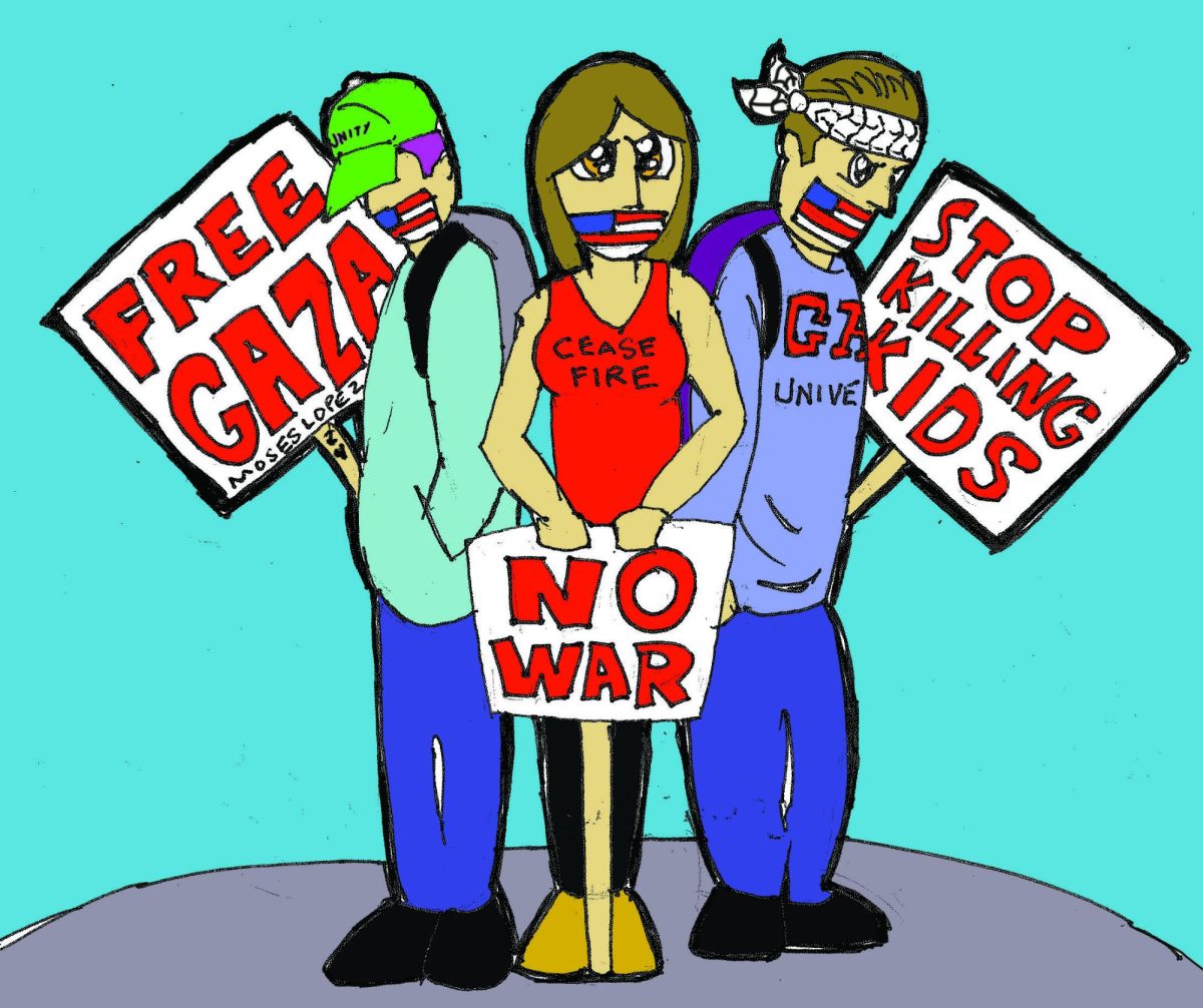 Free speech cartoon made by Moses Lopez Photo credit: Moses Lopez