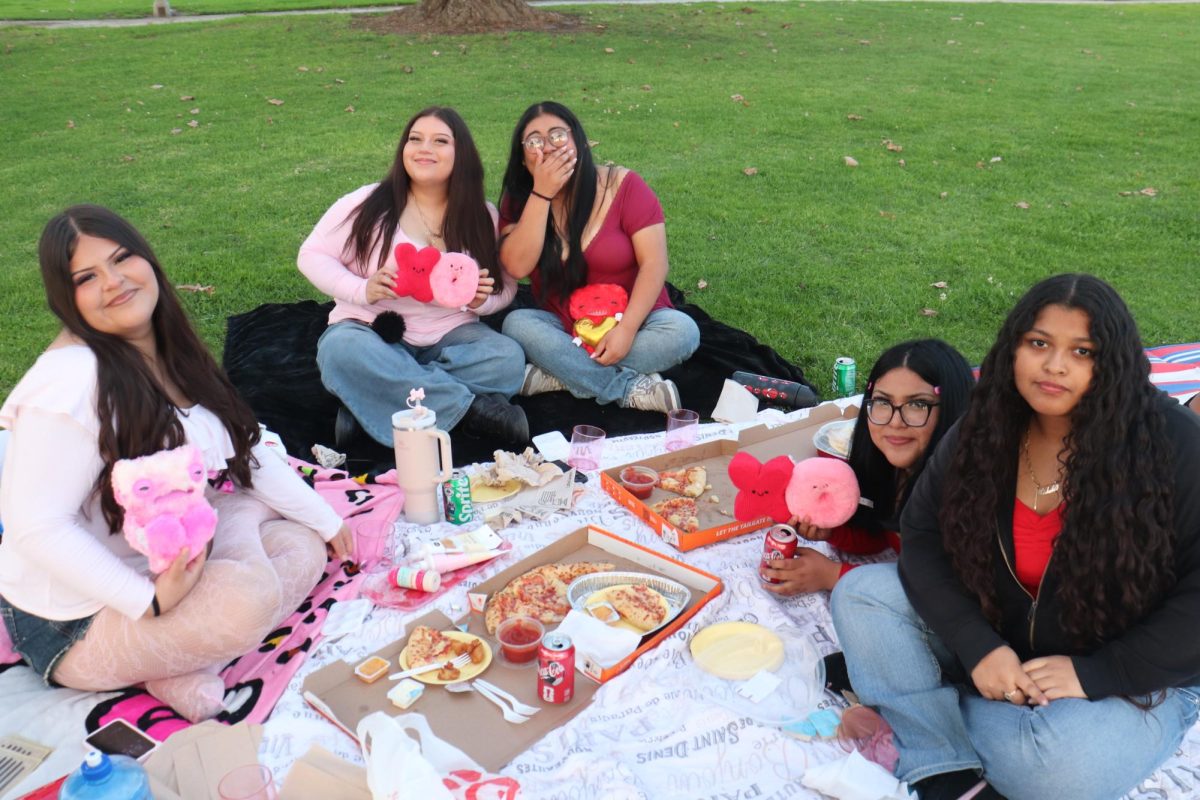 Galentine’s Day celebration amongst friends having a picnic and coloring on Feb. 6, 2026 in Norwalk, CA. 