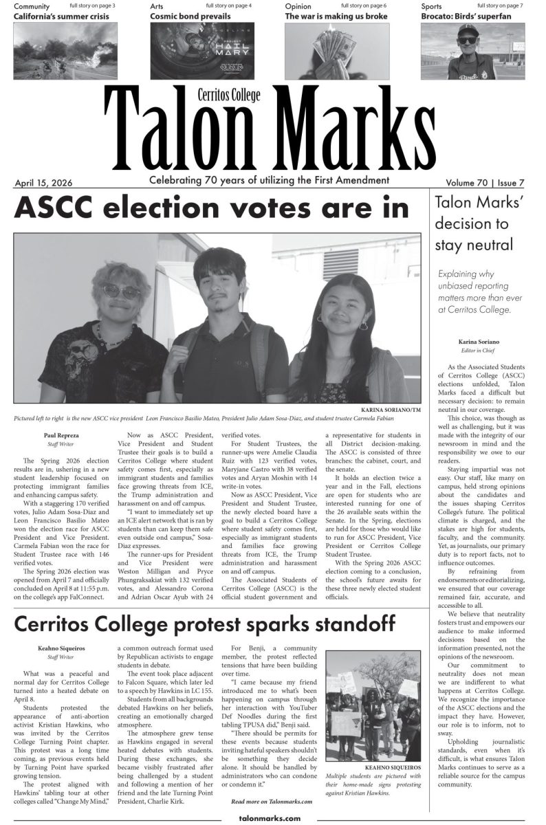 Talon Marks: April 15, 2026 Volume 70 Issue 7