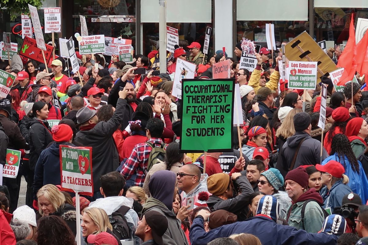 2019 UTLA Strike Day 2, Teachers rally in Little Tokyo Photo credit: Mike Chickey